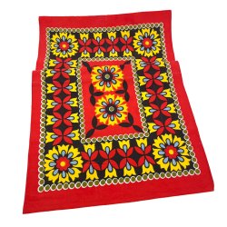Blomstret r�d retro bordl�ber