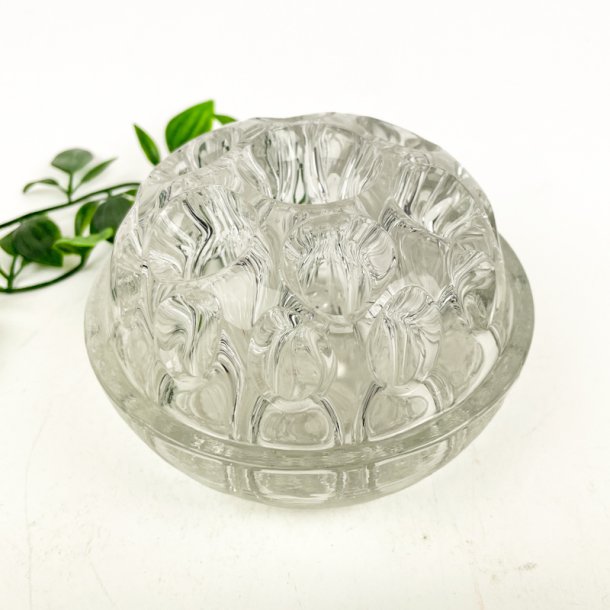 Stor vintage blomsterfakir i glas