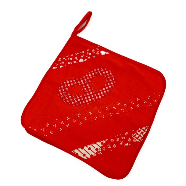 Zwei rote Retro-Topflappen