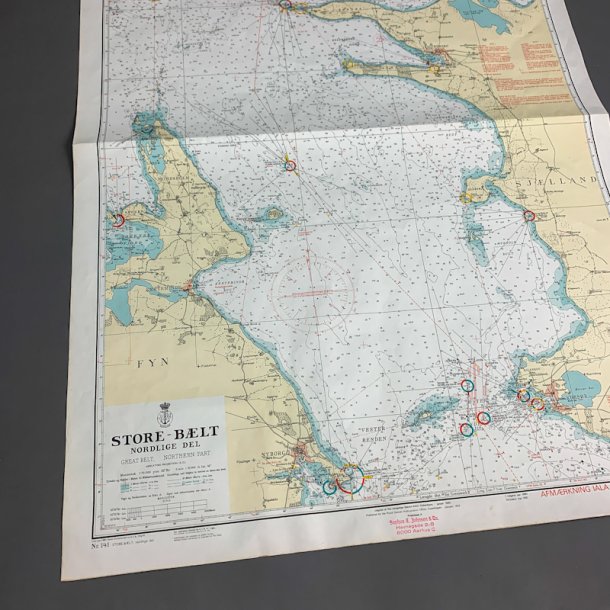 Stort gammel s�kort � Storeb�lt nordlige del