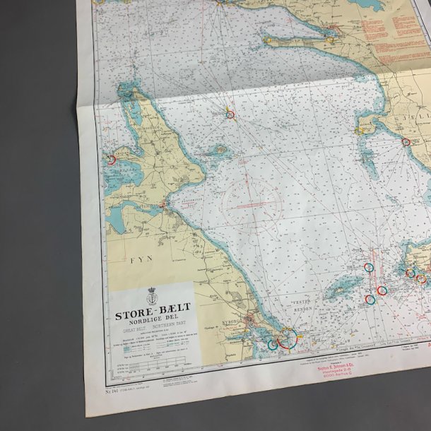 Stort gammel s�kort � Storeb�lt nordlige del