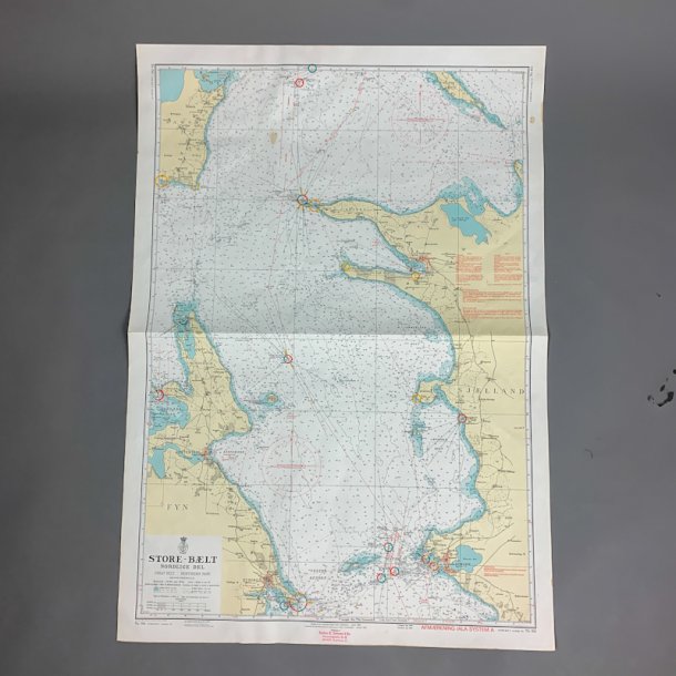 Stort gammel s�kort � Storeb�lt nordlige del