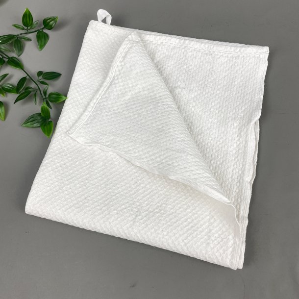 Hvidt vintage viskestykke i bomuld