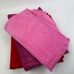 R�d og rosa str�kvelour 530 cm