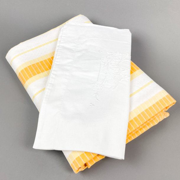 Stribet gul vintage damask senget�j