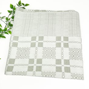 Graue strukturgewebte Retro Tischdecke  260 cm