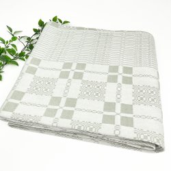 Graue strukturgewebte Retro Tischdecke  260 cm