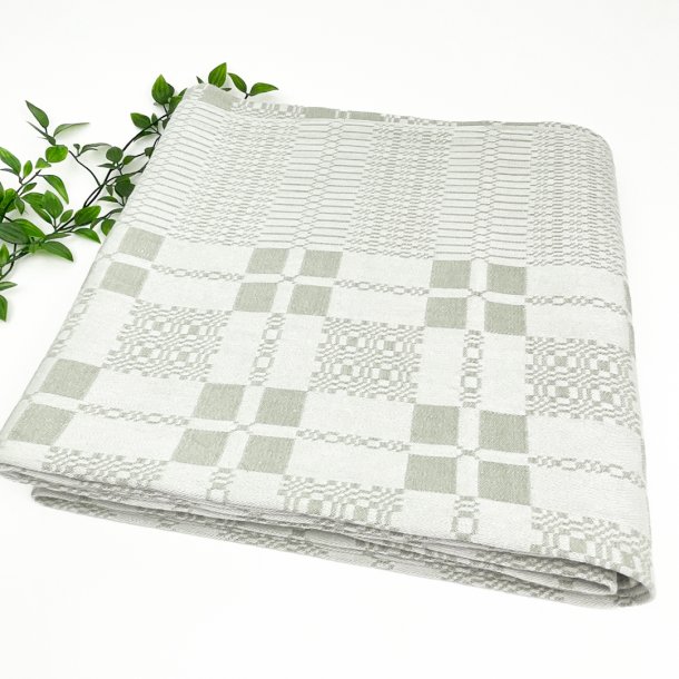 Graue strukturgewebte Retro Tischdecke  260 cm