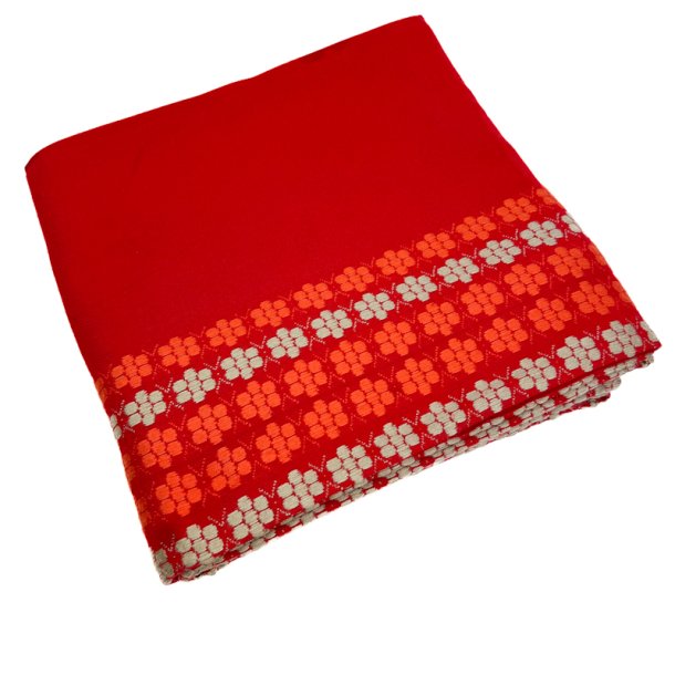 R�d retro dug med v�vet m�nster � 300 cm