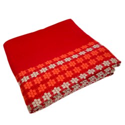 R�d retro dug med v�vet m�nster � 300 cm