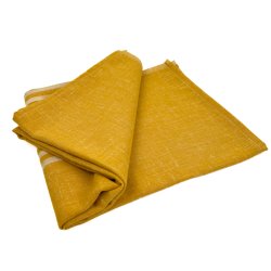 Gul retro dug med striber � 160 cm