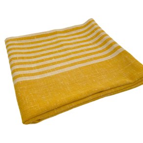 Gul retro dug med striber � 160 cm