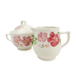 Blomstret vintage fl�de- og sukkers�t