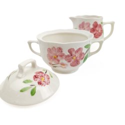 Blomstret vintage fl�de- og sukkers�t