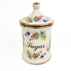 Blomstret engelsk fajance Sugar krukke