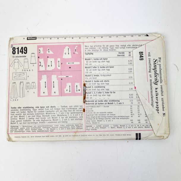 Vintage tunika og bukser sym�nster str. 40
