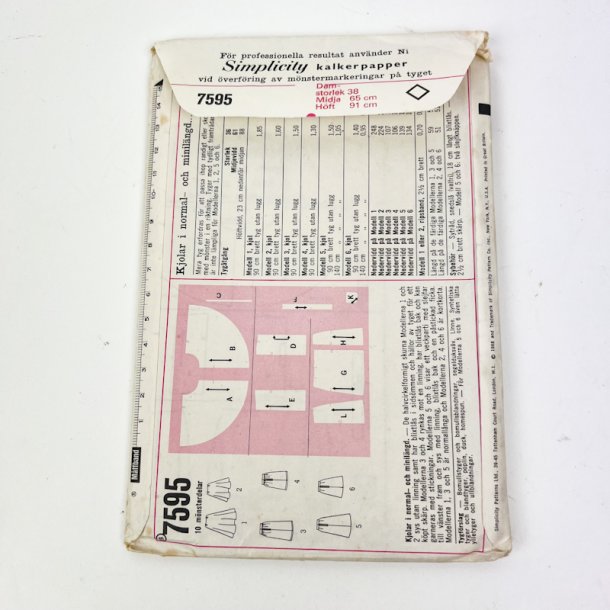 Vintage nederdel sym�nster str. 38