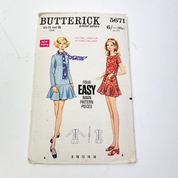 Vintage kjole sym�nster str. 14 (str 40)