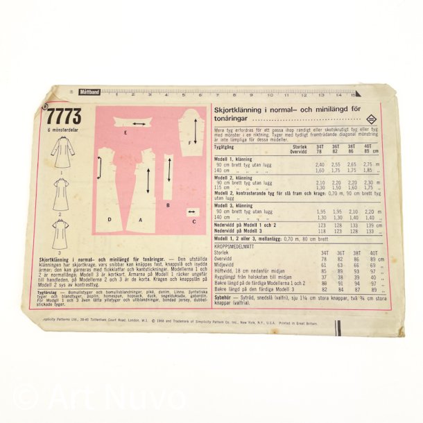 Vintage skjortekjole sym�nster str. 40T