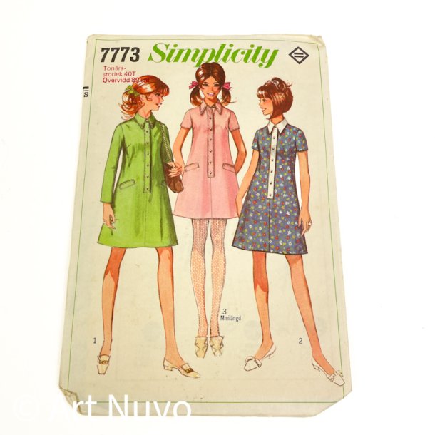 Vintage skjortekjole sym�nster str. 40T