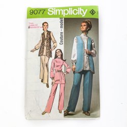 Vintage sym�nster vest tunika bukser - Str 42