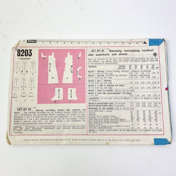 Vintage kjole sym�nster str. 38