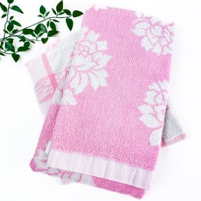 Zwei rosa-weie Retro-Handtcher