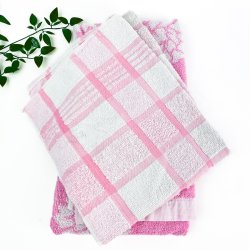 Zwei rosa-weie Retro-Handtcher