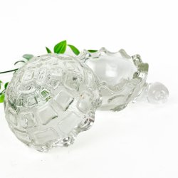 Vintage glasbonbonniere skildpadde