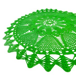 Groe grne Retro-Hkeldecke aus Baumwolle