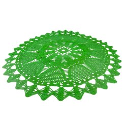 Groe grne Retro-Hkeldecke aus Baumwolle