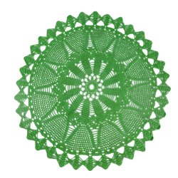 Groe grne Retro-Hkeldecke aus Baumwolle