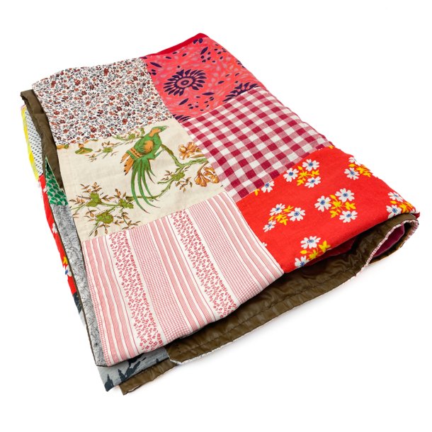 Farverigt vintage patchworktppe