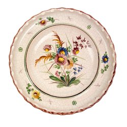 H�ndmalet vintage majolikatallerken