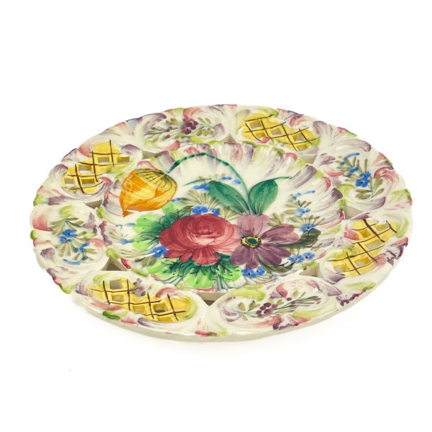 Farverig italiensk fajance tallerken