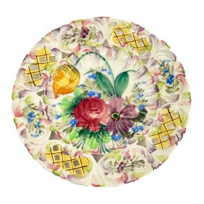 Bunte italienische Fayence Teller