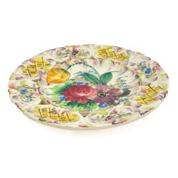 Farverig italiensk fajance tallerken