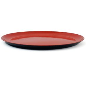 Roter Vintage Emailleteller