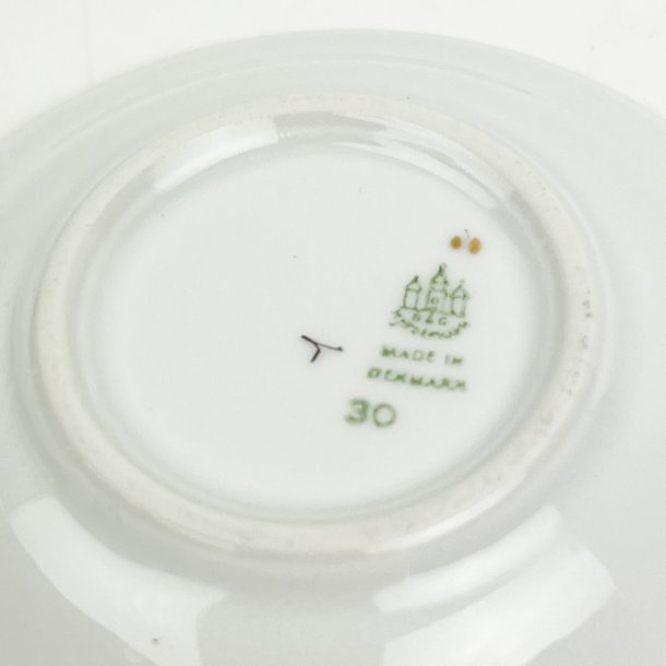 Hvid vintage tapassk�l Saksisk Blomst