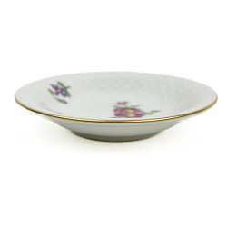 Hvid vintage tapassk�l Saksisk Blomst