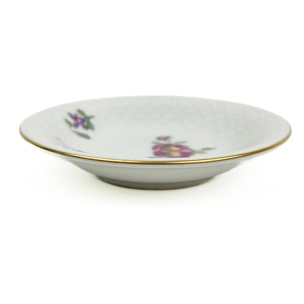 Hvid vintage tapassk�l Saksisk Blomst