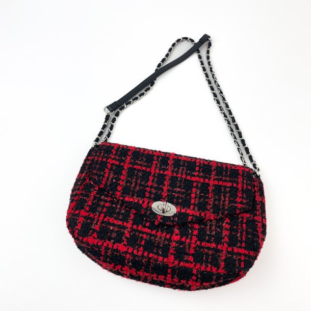 Rote und schwarze Vintage-Tasche