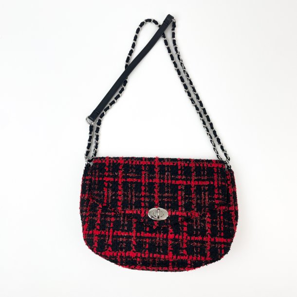 Rote und schwarze Vintage-Tasche