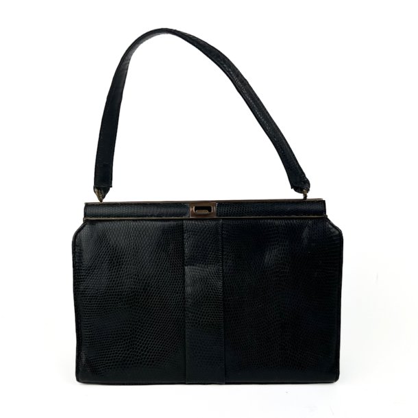 Sort vintage slangeskind taske
