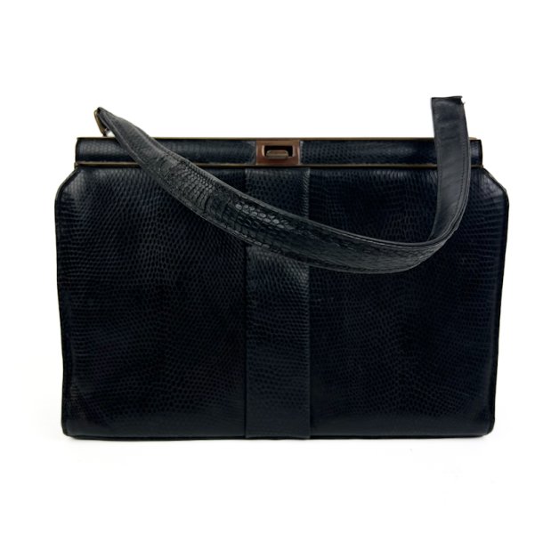 Sort vintage slangeskind taske