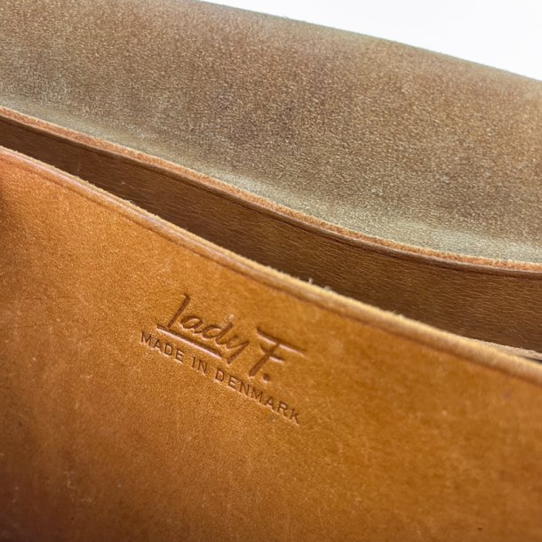 Cognacfarvet vintage l�dertaske