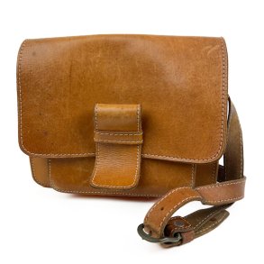 Cognacfarvet vintage l�dertaske
