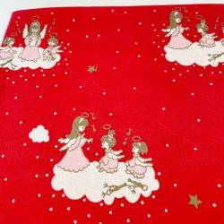 Rote Tischdecke mit Engeln  190 cm