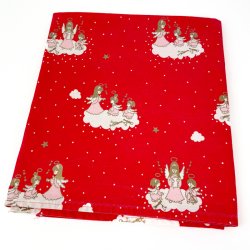 Rote Tischdecke mit Engeln  190 cm