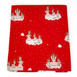 Rote Tischdecke mit Engeln  190 cm